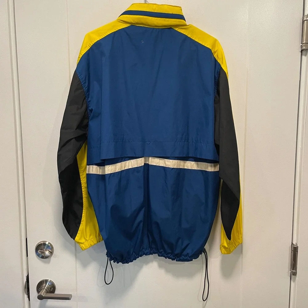 Pearl Izumi Technical Wear Cycling Windbreaker Jacket Blue Yellow Mens Large